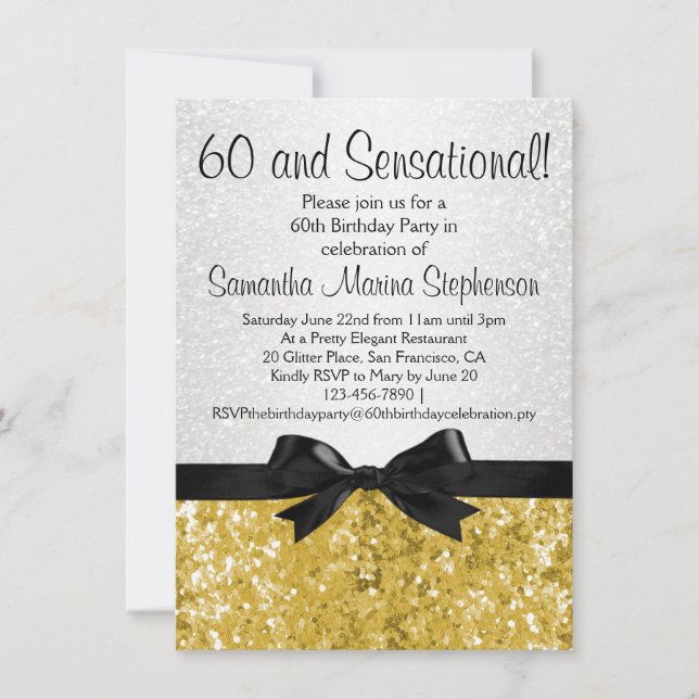 Invitación Sensacional Fiesta de cumpleaños número 60 (Anverso)
