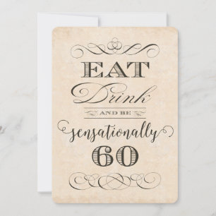Invitación Sensacionalmente 60 Fiesta de la cena de cumpleaño