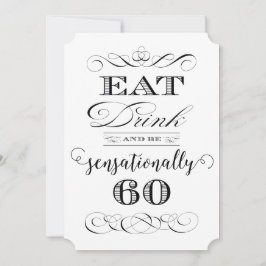 Invitación Sensacionalmente 60 Fiesta de la cena de cumpleaño