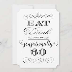 Invitación Sensacionalmente 60 Fiesta de la cena de cumpleaño