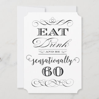 Invitación Sensacionalmente 60 Fiesta de la cena de cumpleaño