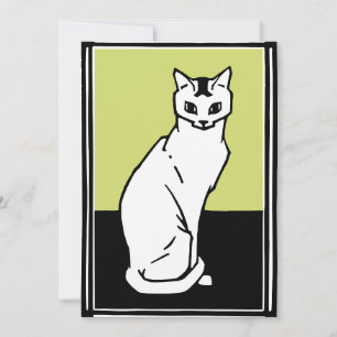 Invitación Sentando al gato Julie de Graag Art Nouveau