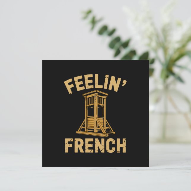 Invitación Sentimiento Francés Guillotina Vintage (Anverso de pie)