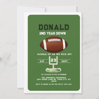 Invitación seond Year Down Football sport 2nd birthday