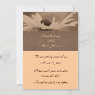 Invitación Sepia Black Eyed Susan Wedding Salva La Fecha