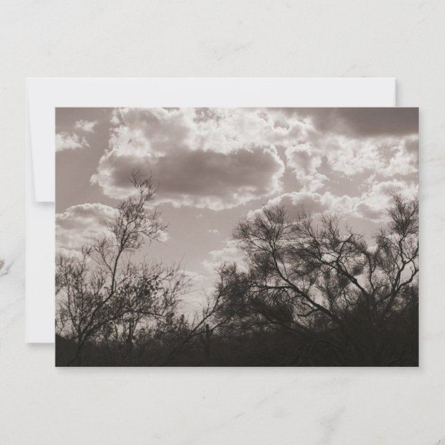 Invitación Sepia de la contraluz del pincel (desie (Anverso)