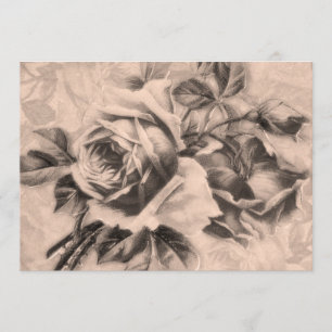 Invitación Sepia, Rosas de cosecha de 5 x 7