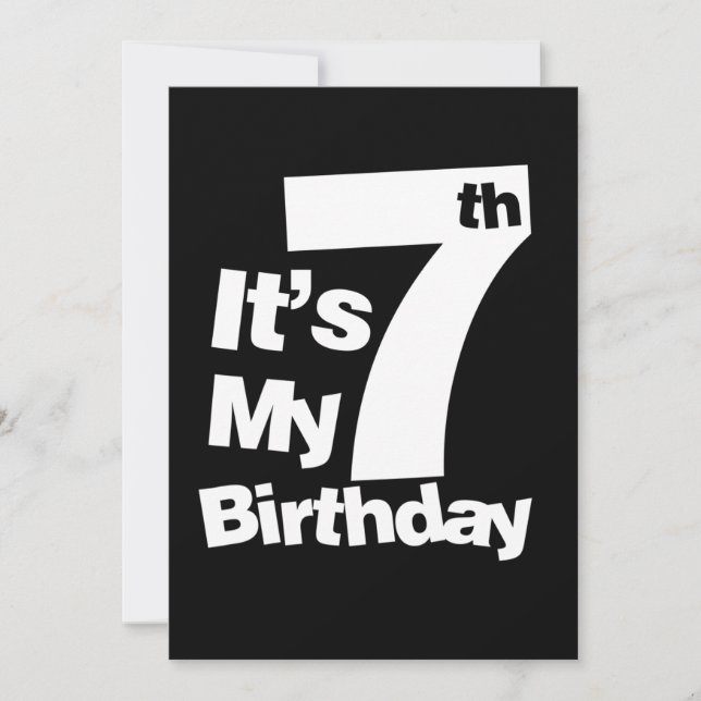 Invitación Séptimo cumpleaños es mi regalo de cumpleaños (Anverso)
