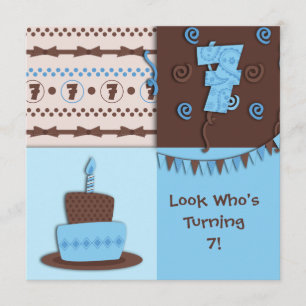 Invitación Séptimo cumpleaños: Niño:Invitación