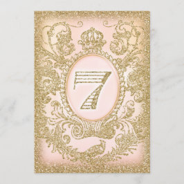 Invitación Séptimo cumpleaños, una princesa de tiempo
