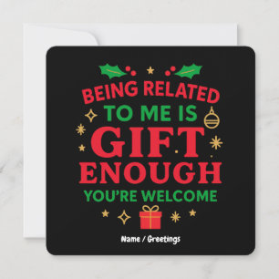 Invitación Ser estar relacionado conmigo es regalo suficiente