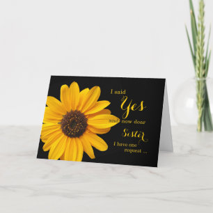 Invitación ¿Ser mi dama de honor? ¿Hermana u otra relación?