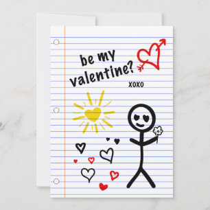 Invitación ser mis bocetos de papel de bloc de notas de San V