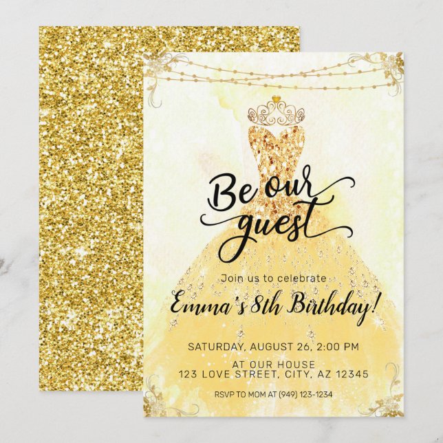 Invitación Ser nuestro cumpleaños de invitados (Anverso / Reverso)