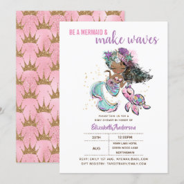 Invitación Ser sirena y hacer Chicas de olas Baby Shower