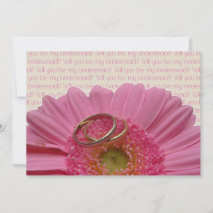 Invitación será mi dama de honor gerbera rosa en la carta