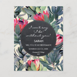 Invitación será mi postal floral tropical de dama de honor