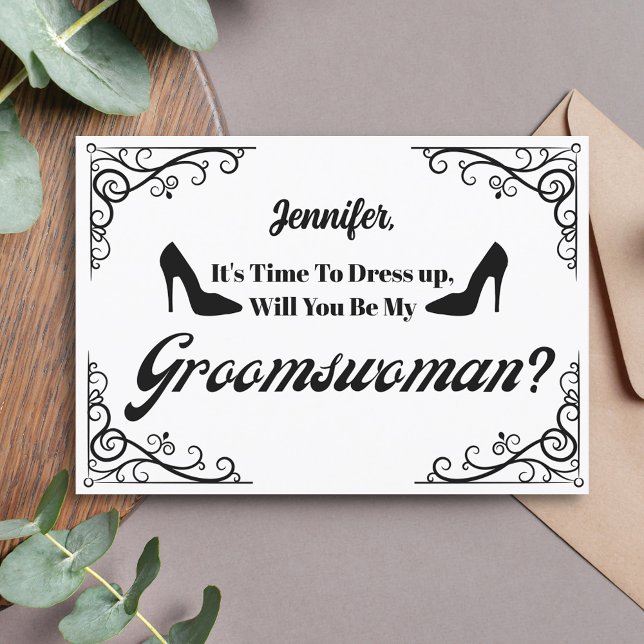 Invitación será mi propuesta de guión retro para groomswoman (Subido por el creador)