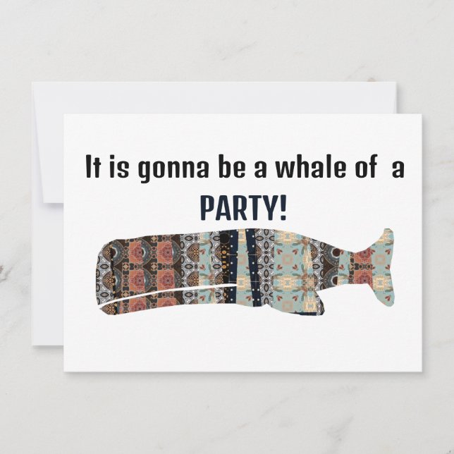 Invitación Será Una Ballena De Un Fiesta (Anverso)