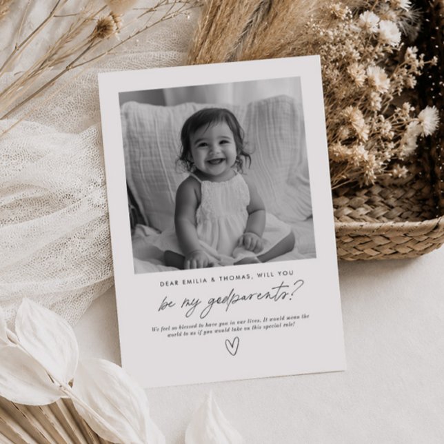 Invitación ¿Serán mis Padrinos Propuesta Manuscrita (Zazzle Will You Be My Godparents Handwritten Proposal Invitation)