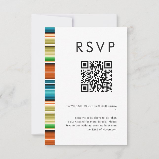 Invitación Serape Autumpes Boda código QR RSVP (Anverso)
