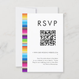 Invitación Serape Sol Stripes | código QR boda RSVP