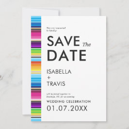 Invitación Serape Spring Stripes | Foto Guardar la fecha