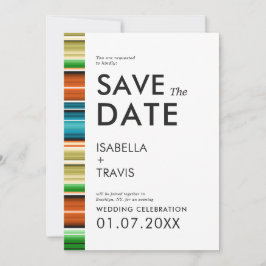 Invitación Serape Summer Stripes | Foto Guardar la fecha