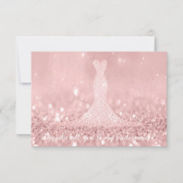 Invitación ¿Serás Dama de Honor Brillo Rojo Bean Diamond Dres