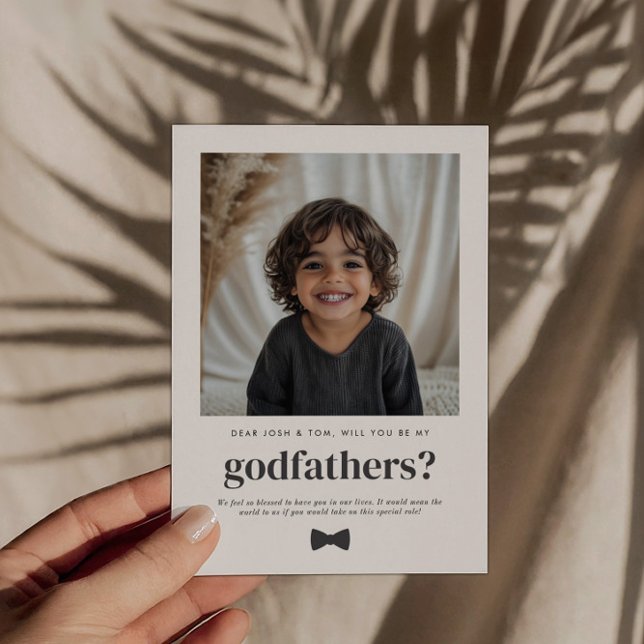 Invitación ¿Serás el Padrino Propuesta de Foto (Zazzle Will You Be My Godfathers Photo Proposal Invitation)