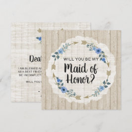 Invitación ¿Serás la Dama de Honor Flechas Rústicas Boho
