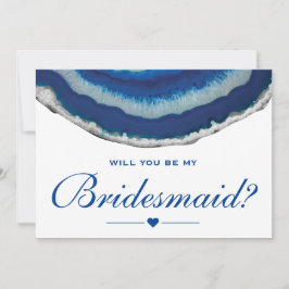 Invitación ¿Serás Mi Ama De Boda Azul De La Marina De Novia?