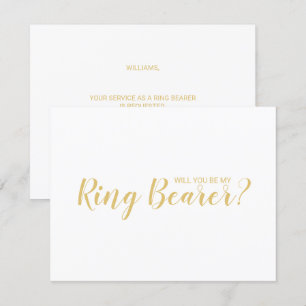 Invitación ¿Serás Mi Anillo? Oro de guión moderno