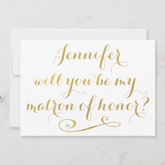 Invitación ¿Serás mi atrón de la caligrafía de oro de honor?