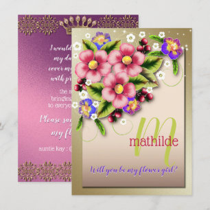 Invitación ¿Serás Mi Boda De Flores Jewel Floral
