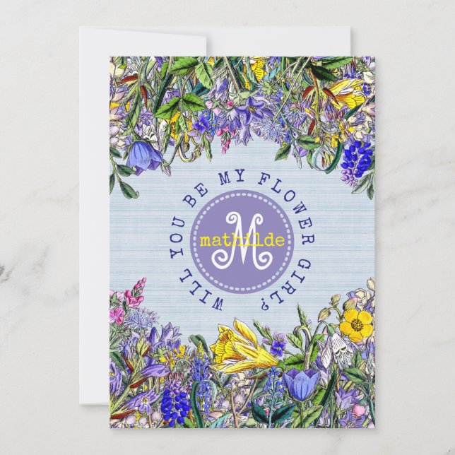 Invitación ¿Serás Mi Boda De Flores Silvestres? (Anverso)