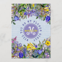 Invitación ¿Serás Mi Boda De Flores Silvestres?