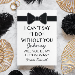Invitación ¿Serás Mi Bow Negro De Groomsman