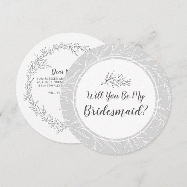 Invitación ¿Serás Mi Bridesmaid? (Anverso / Reverso)