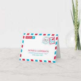 Invitación ¿Serás Mi Bridesmaid Airmail?