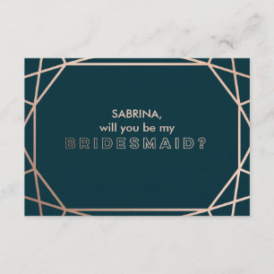 Invitación ¿Serás mi Bridesmaid Diamond Geometric,