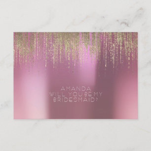 Invitación ¿Serás Mi Bridesmaid Golden Rain Lilac Mauve