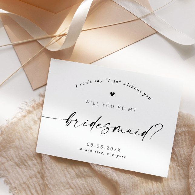 Invitación Serás mi Bridesmaid Modern Elegant Script (Subido por el creador)