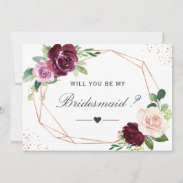 Invitación ¿Serás Mi Bridesmaid Plum Purple Floral
