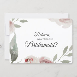 Invitación Serás mi Bridesmaid Watercolor Eucalyptus