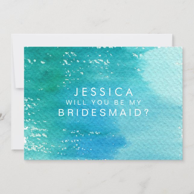 Invitación ¿Serás Mi Bridesmaid Watercolor Wash (Anverso)