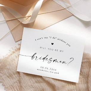 Invitación ¿Serás mi Bridesman Letra Moderna y Elegante