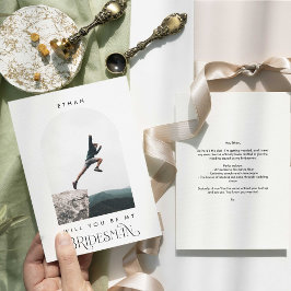 Invitación ¿Serás mi Bridesman Minimal Foto Moderno Arco