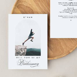 Invitación ¿Serás mi Bridesman Minimal Foto Moderno Arco