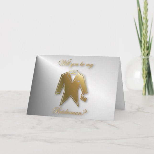 Invitación ¿Serás mi Bridesman? Petición del hombre de la nov (Anverso)
